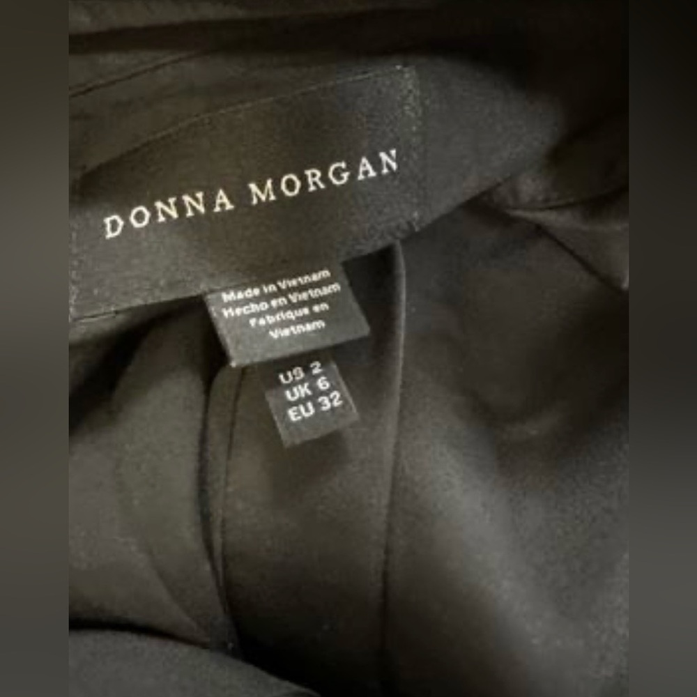 Donna Morgan Wrap Front Mini Dress - Black - Sz:2 - Picture 6 of 7